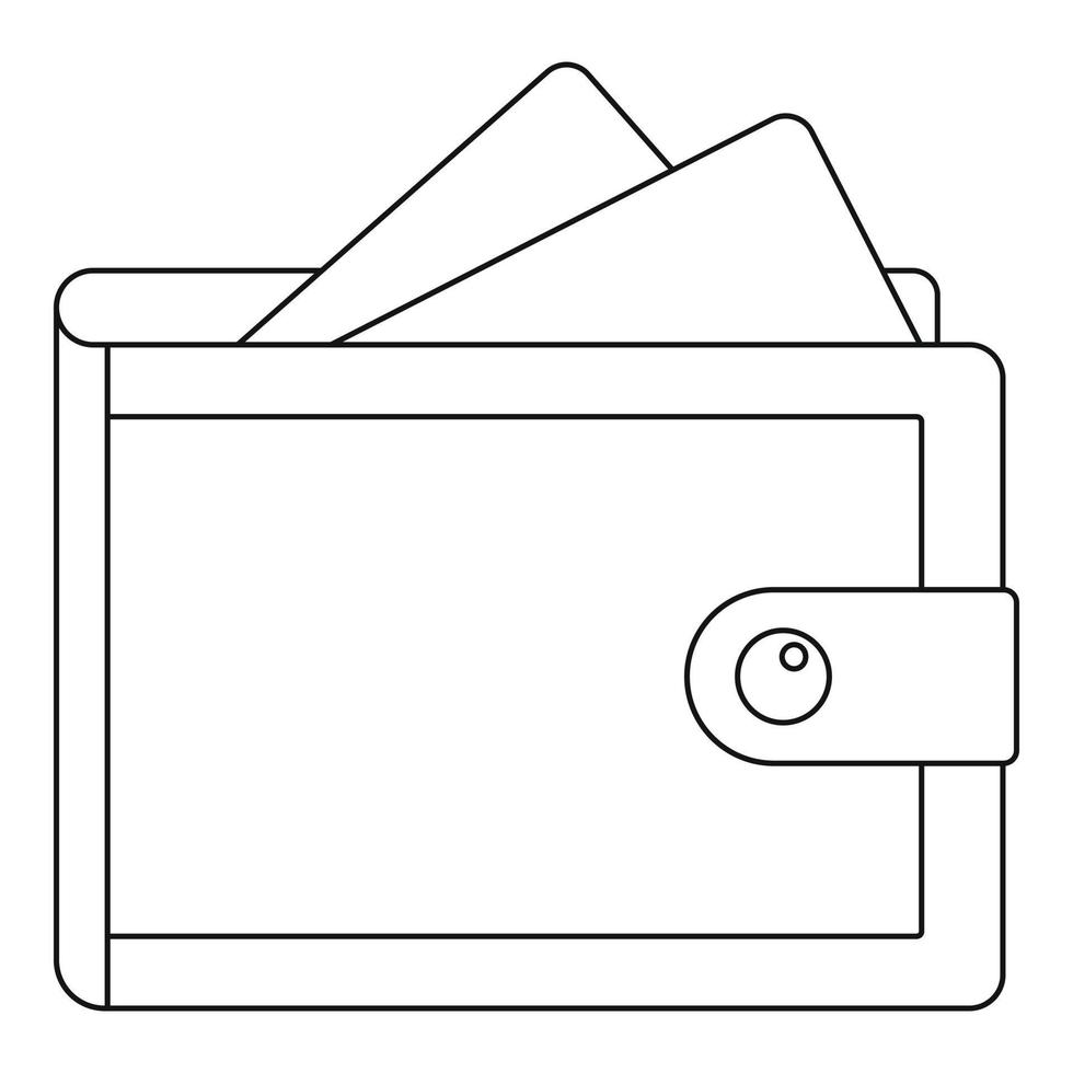 icône de portefeuille, style de contour. vecteur