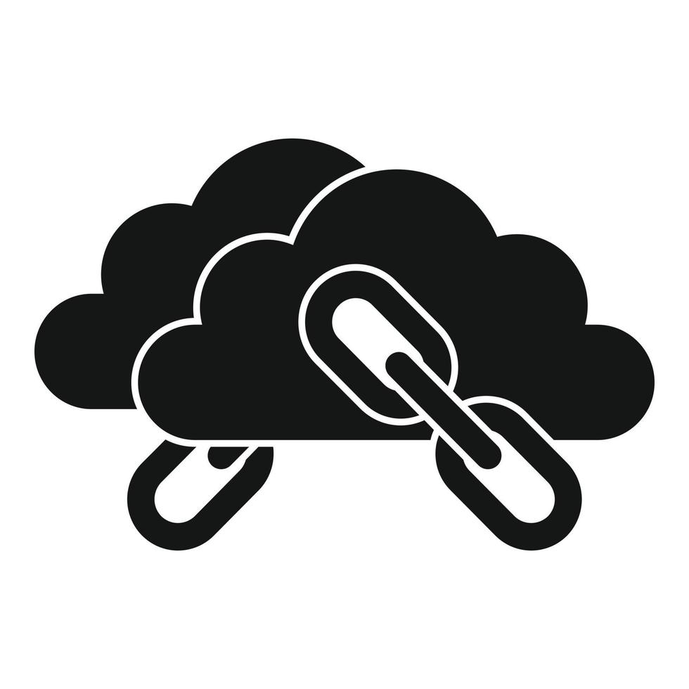 icône de stratégie de backlink cloud, style simple vecteur