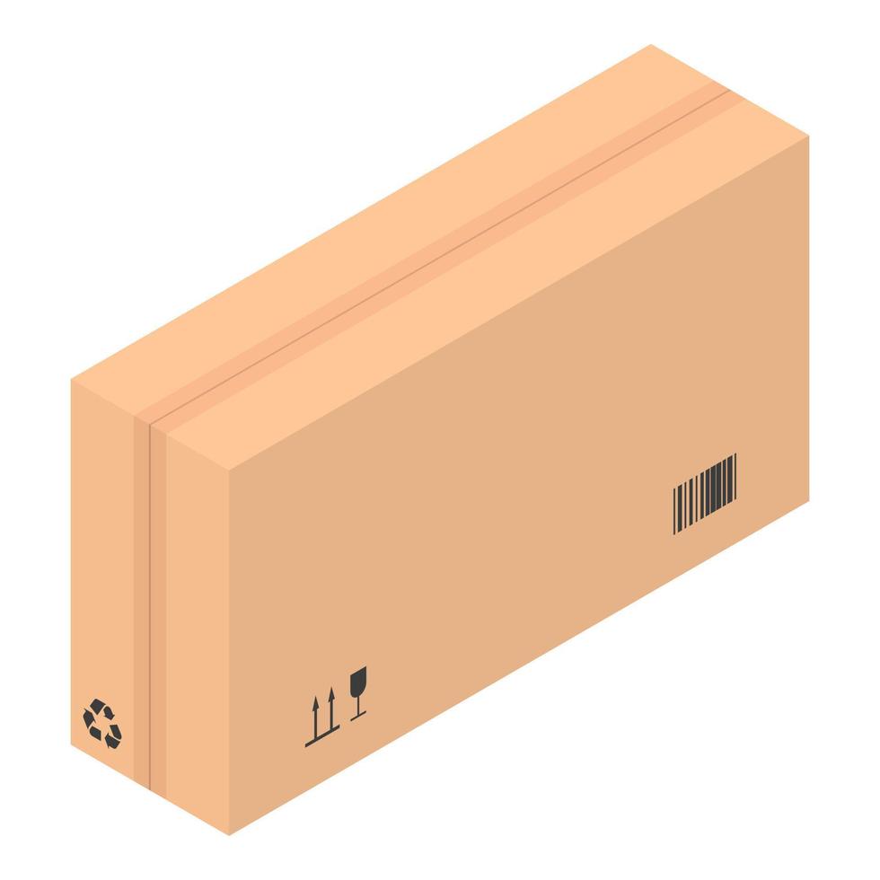 icône de boîte en carton emballée, style isométrique vecteur