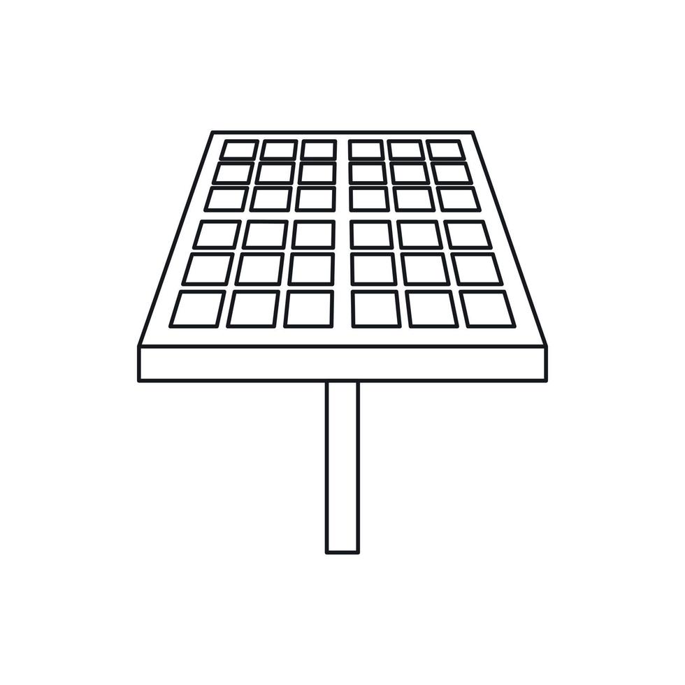 icône de panneau d'énergie solaire, style de contour vecteur