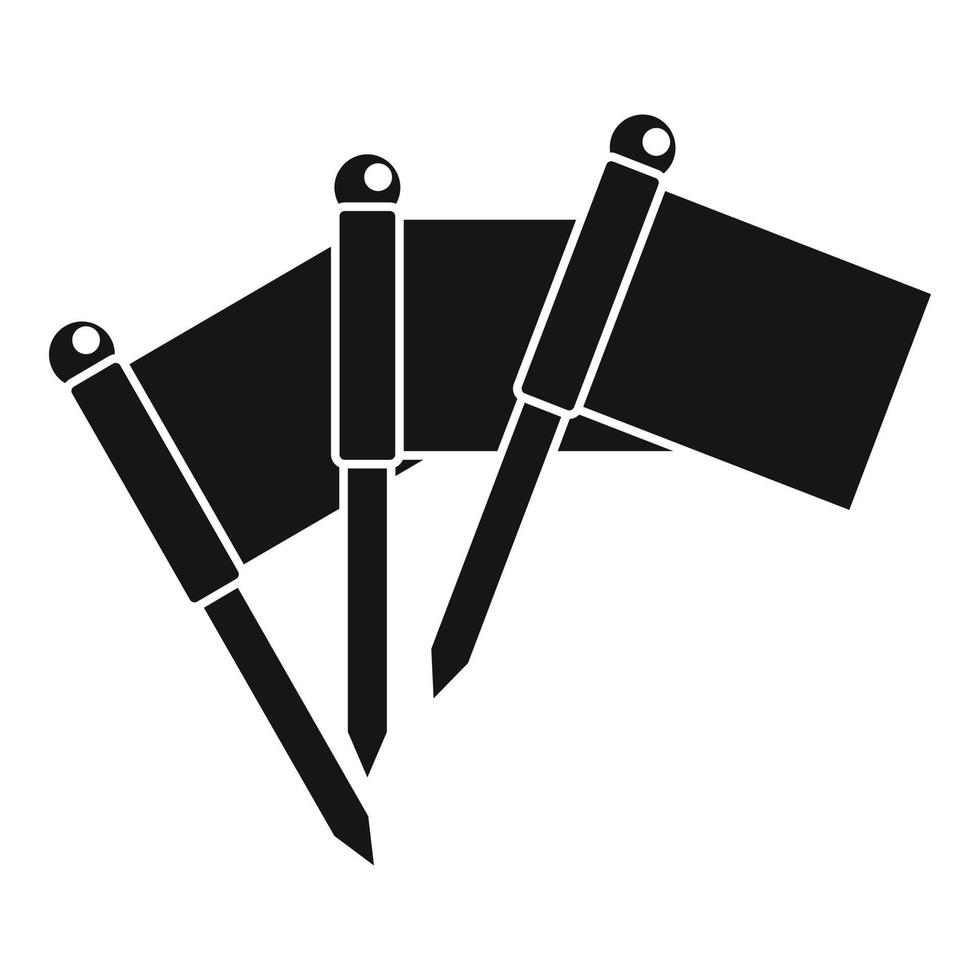 icône de drapeaux de croquet, style simple vecteur
