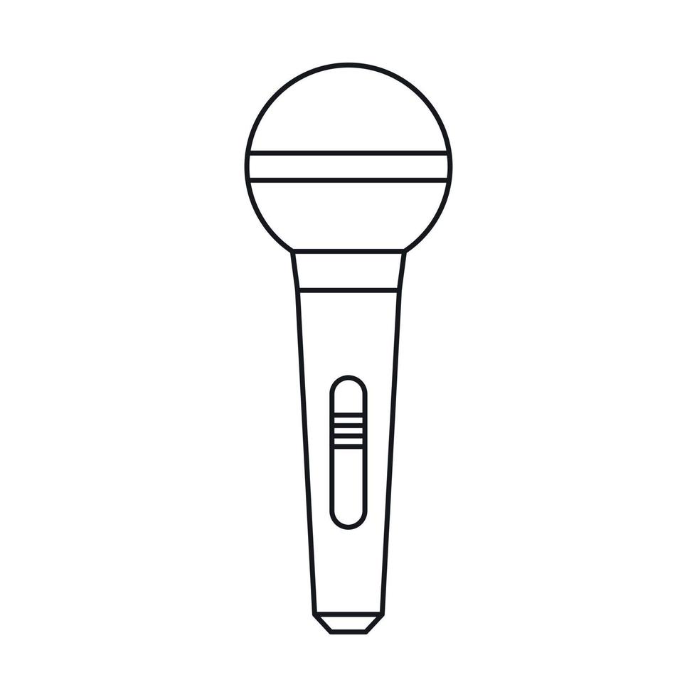 icône de microphone sans fil, style de contour vecteur