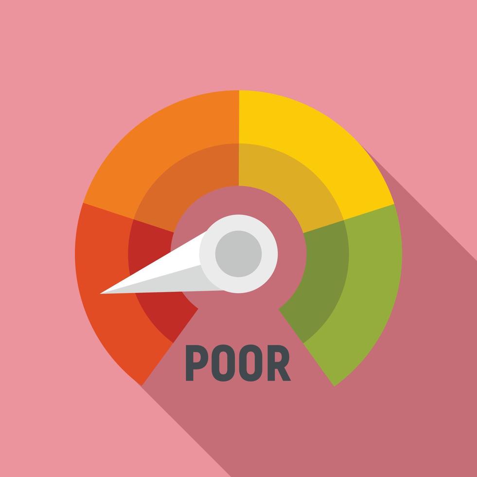 icône de score de niveau médiocre, style plat vecteur