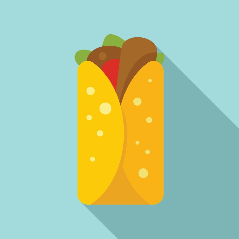 icône de burritos mexicains, style plat vecteur