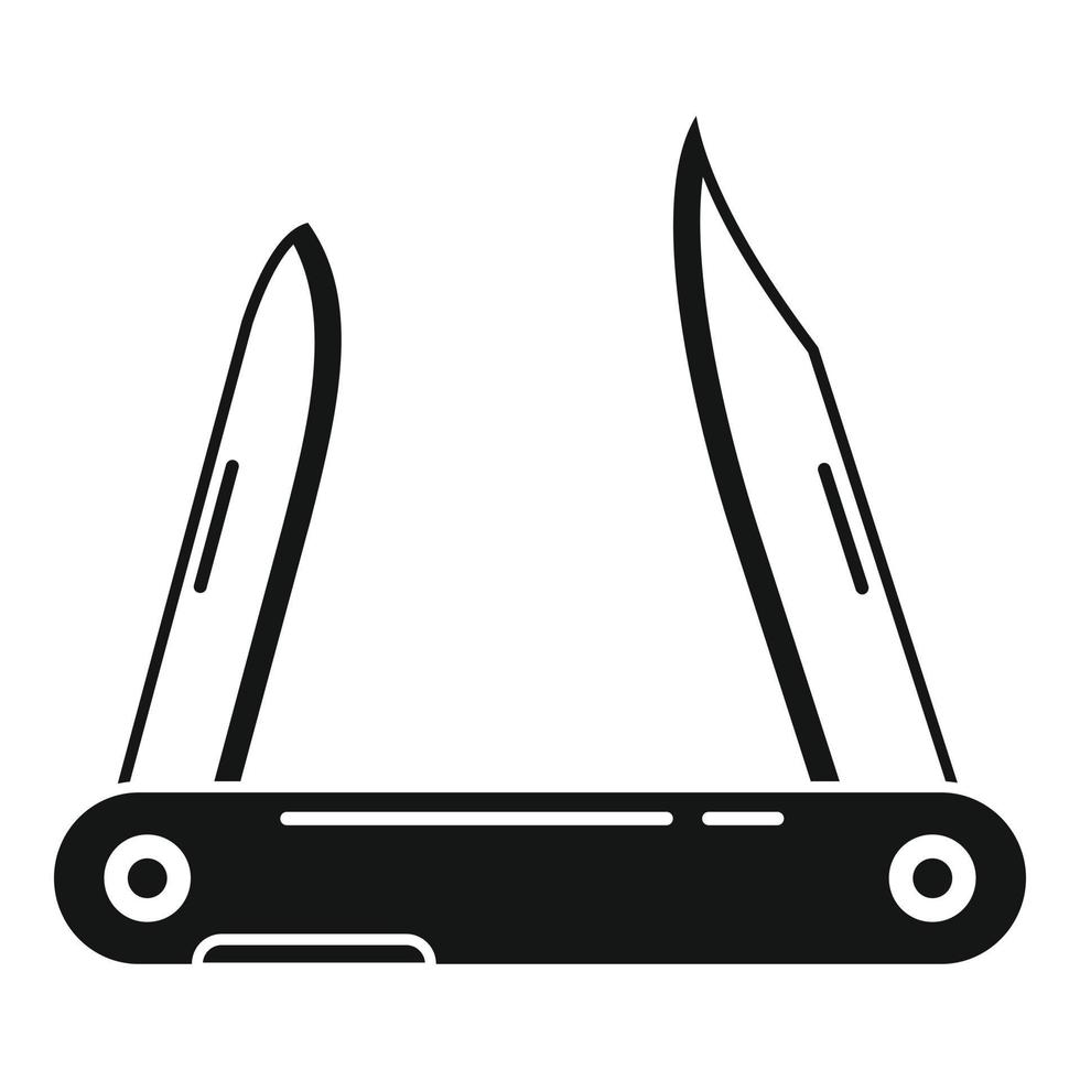 icône de couteau de chasse, style simple vecteur