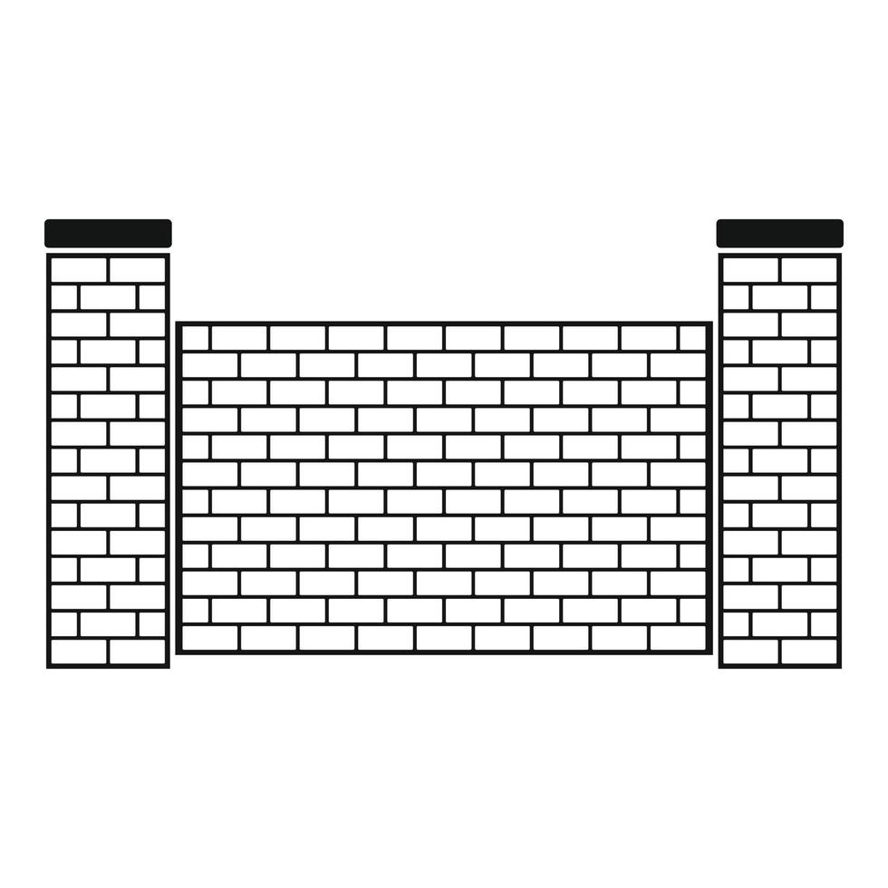 clôture d'icône de brique, style simple. vecteur