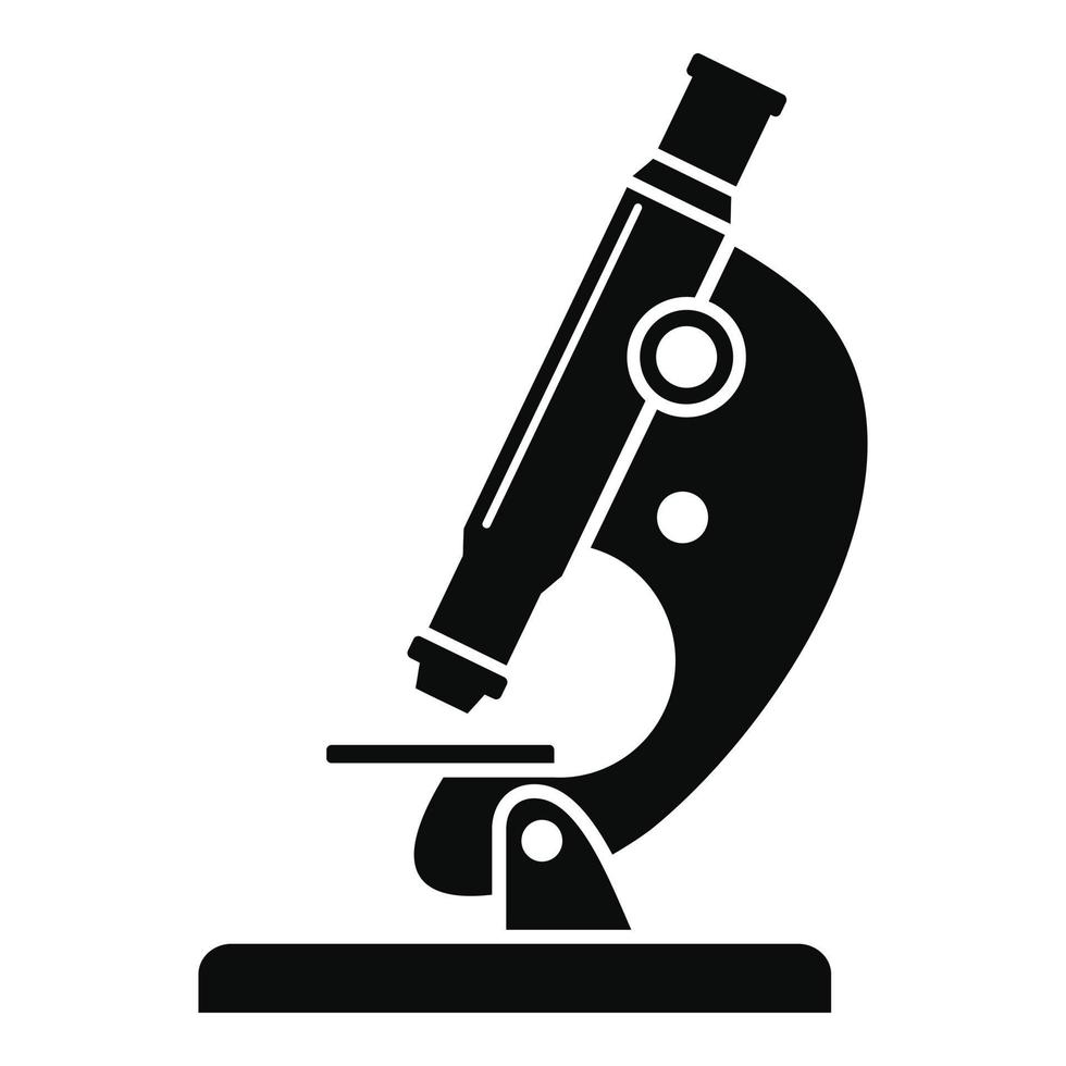 icône de microscope d'expérience, style simple vecteur