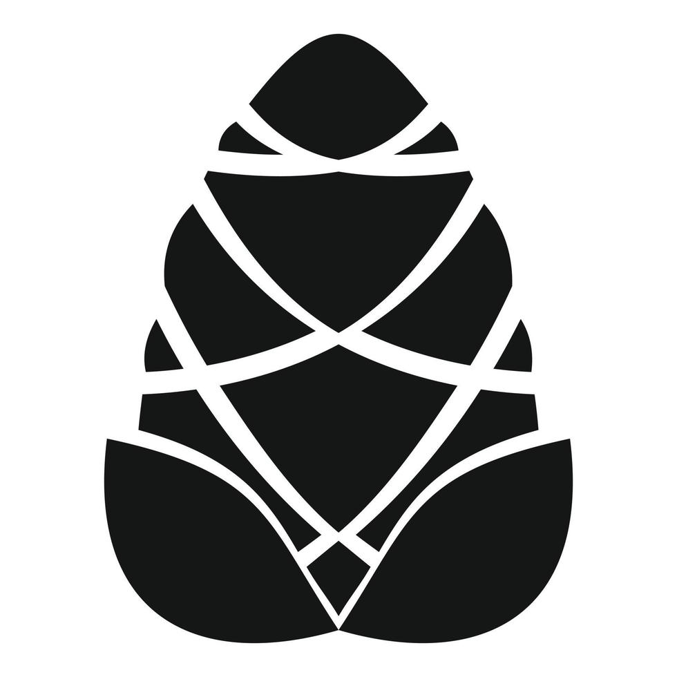 icône de pomme de pin de branche, style simple vecteur