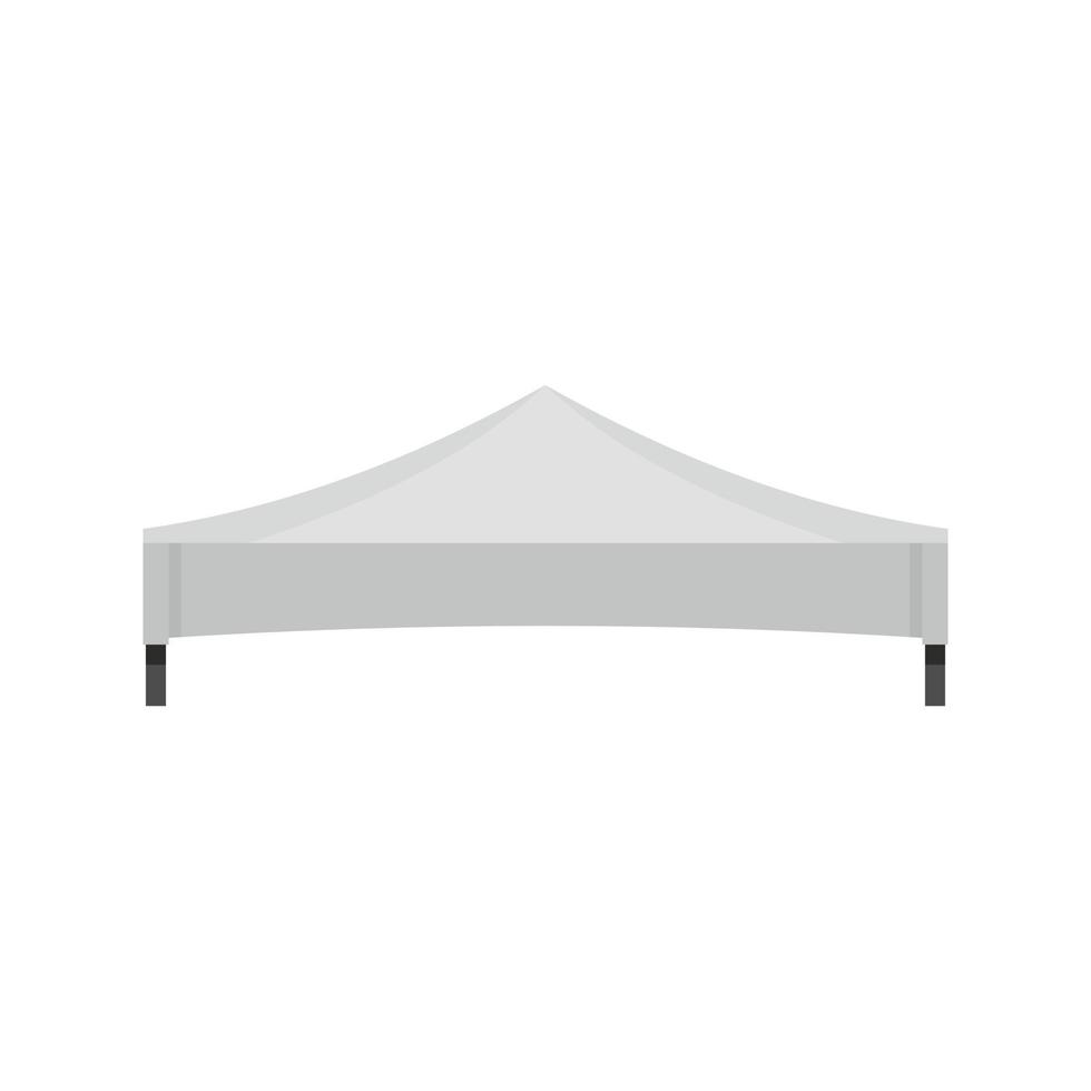 icône de tente blanche, style plat vecteur