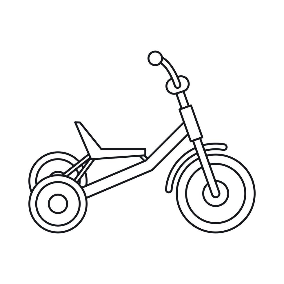 icône de tricycle, style de contour vecteur