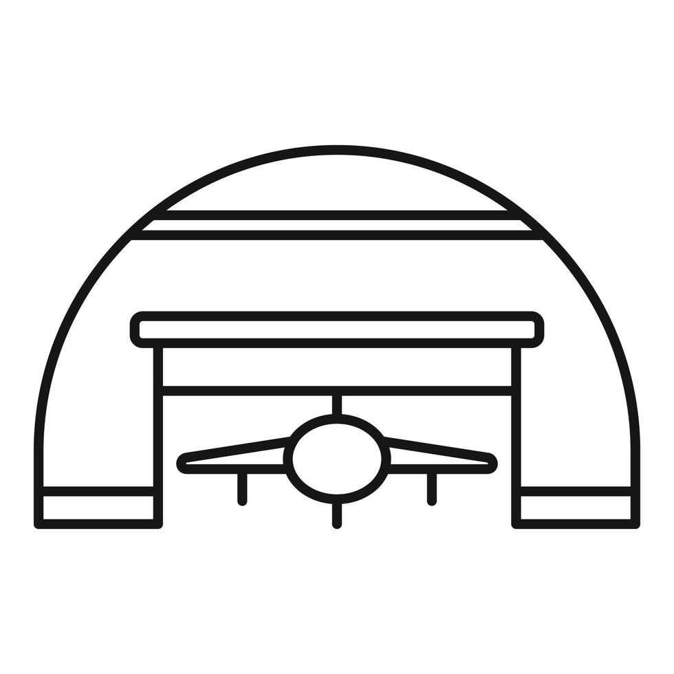 icône de hangar de stockage, style de contour vecteur
