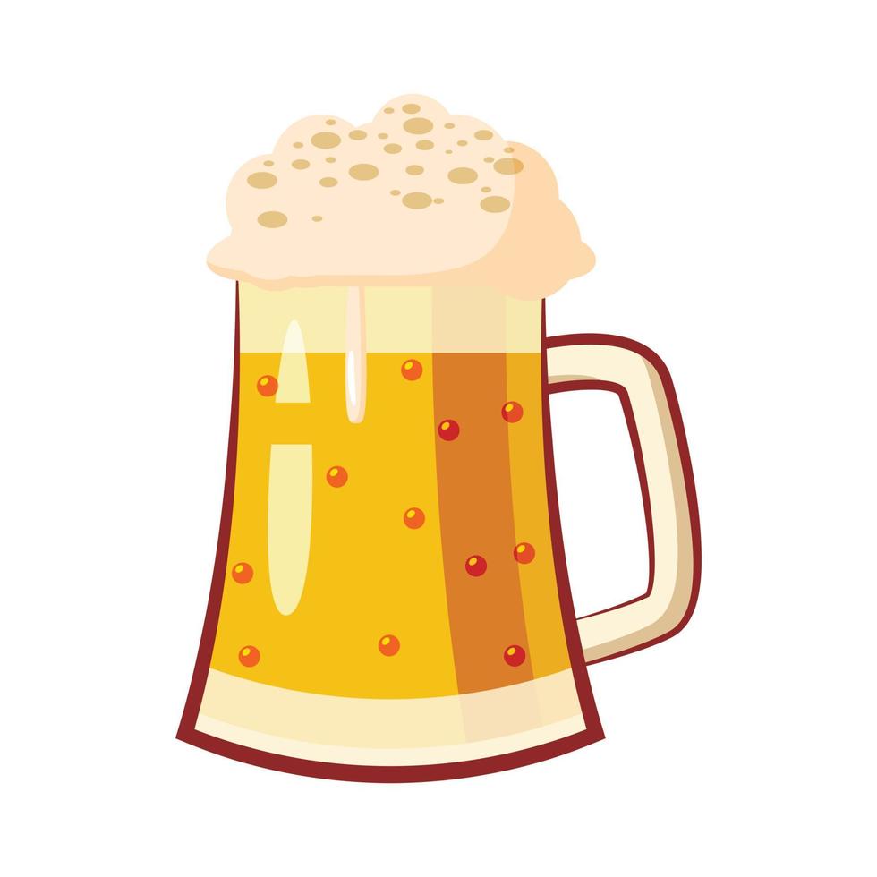 verre, tasse, à, bière, icône, dessin animé, style vecteur