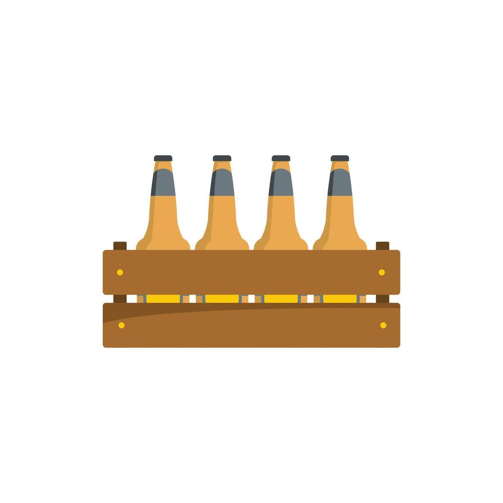 icône de caisse de bière, style plat. vecteur