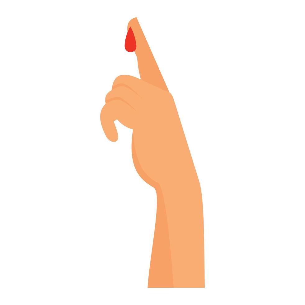 icône de test sanguin de doigt, style plat vecteur