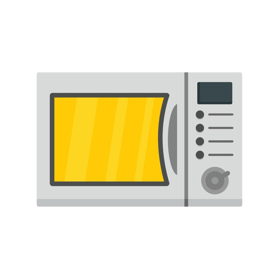 icône de micro-ondes de cuisine, style plat vecteur