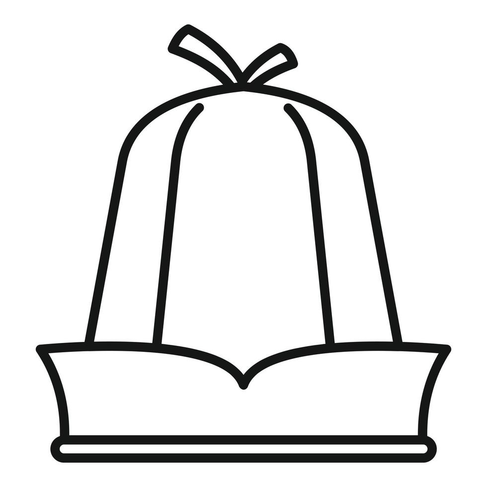 icône de couvre-chef de sauna, style de contour vecteur