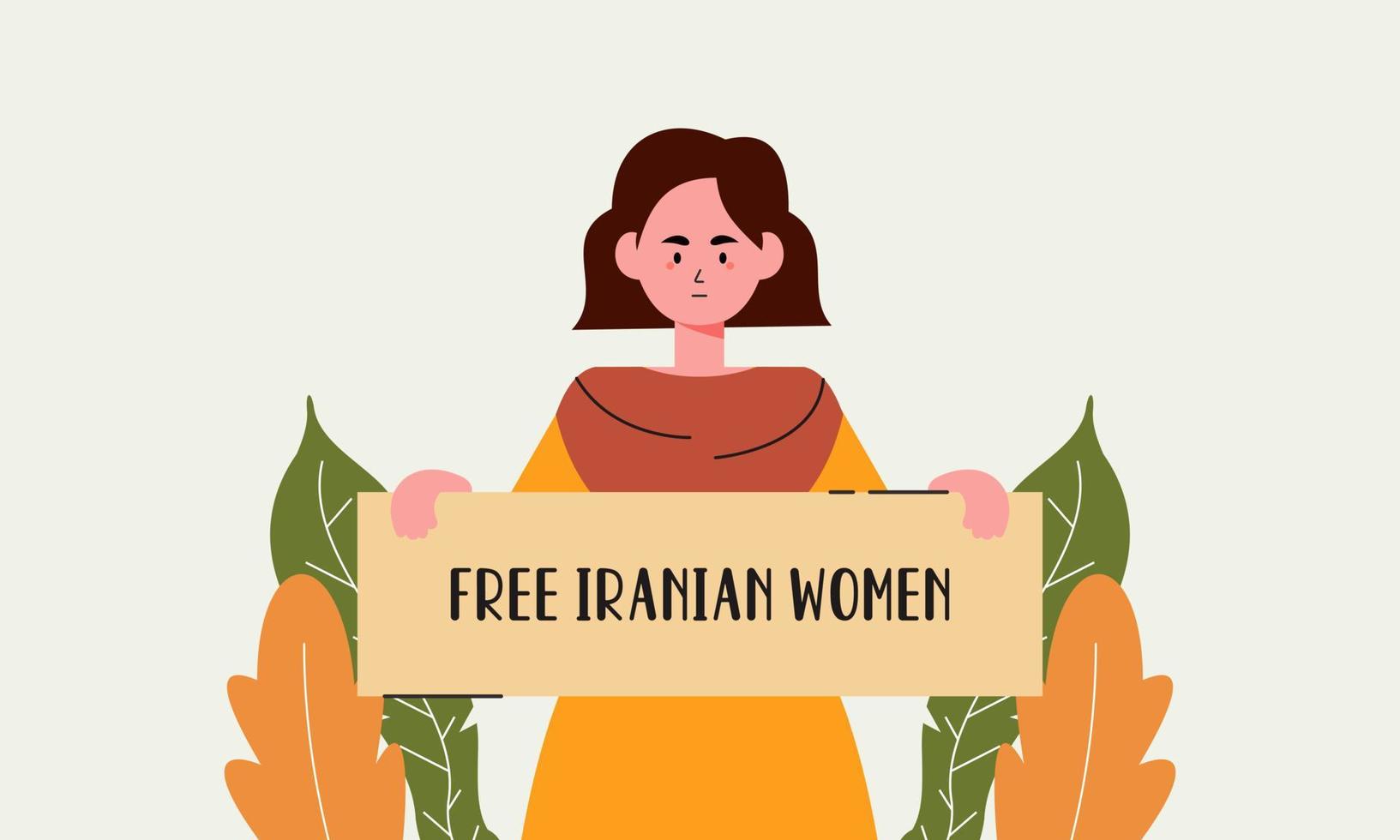 femmes iraniennes dessinées à la main protestant ensemble illustration vecteur