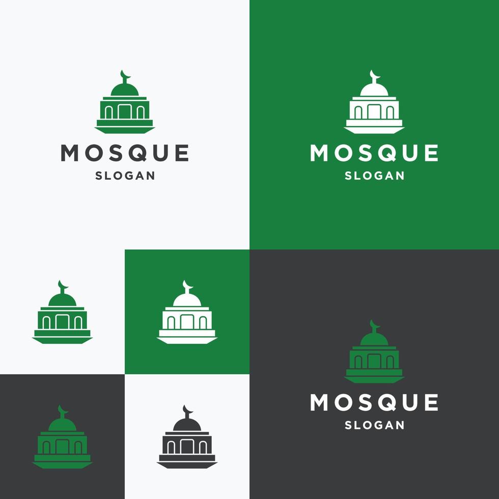 modèle de conception d'icône de logo de mosquée vecteur