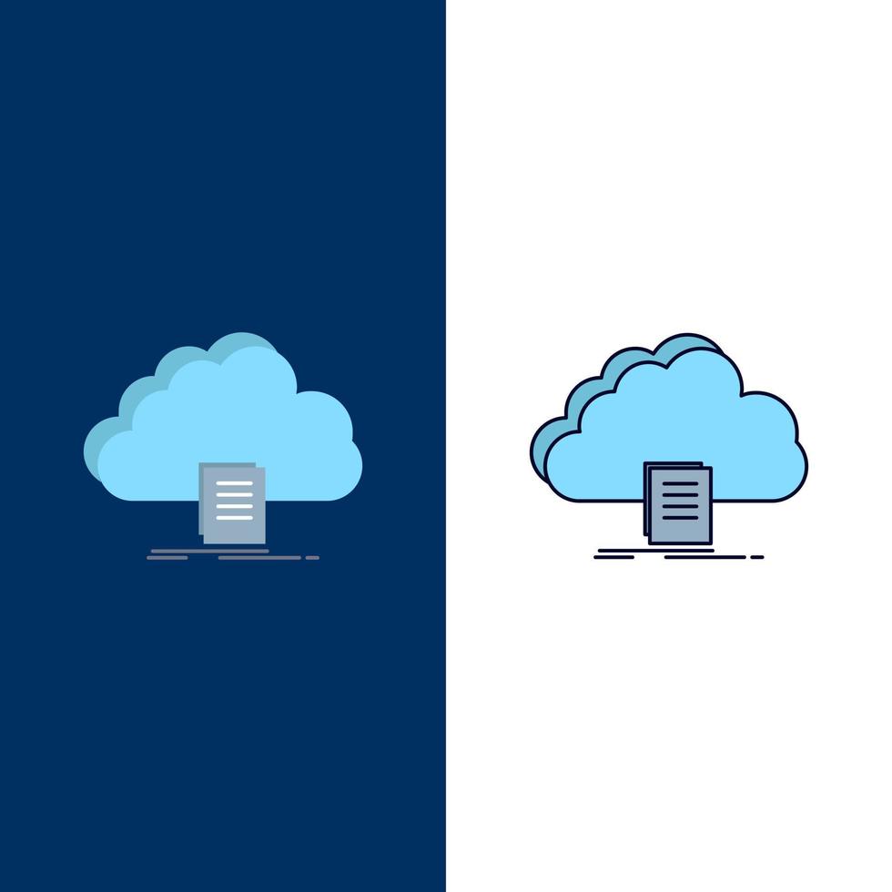 accès au cloud fichier de document télécharger vecteur d'icône de couleur plate