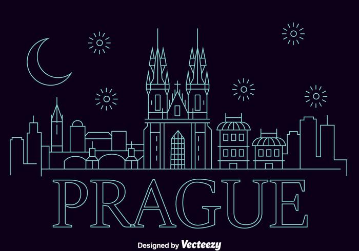 Prague City Skyline Vector