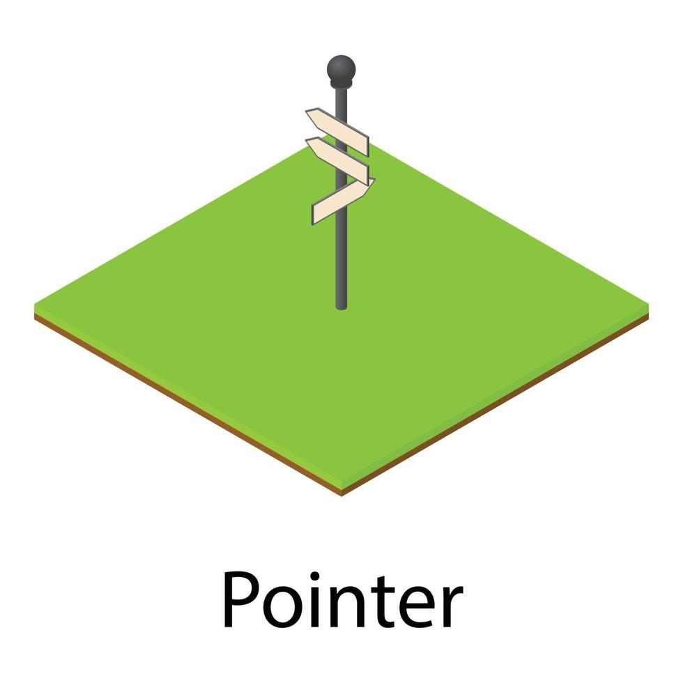 icône de pointeur, style isométrique vecteur