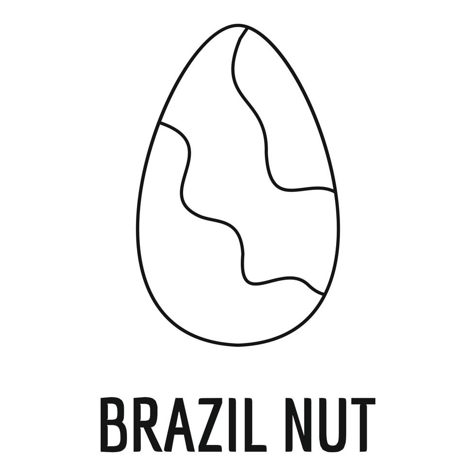 icône de noix du brésil, style de contour vecteur