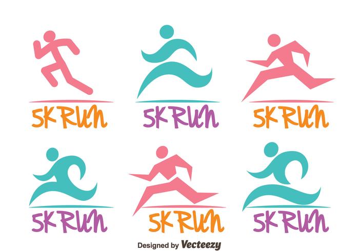 Coloré course de 5 km Vecteurs Logo vecteur