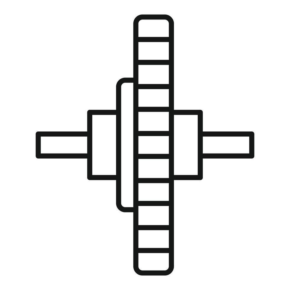 icône de roue dentée de réparation de montre, style de contour vecteur