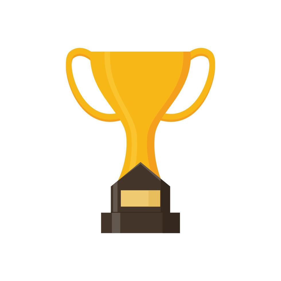 vecteur de trophée gagnant. illustration plate du trophée ou de la coupe d'or, du prix sportif ou du champion.