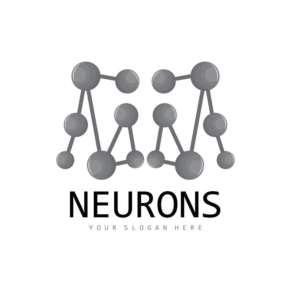 logo de neurone, création de logo de molécule, vecteur et, illustration de modèle