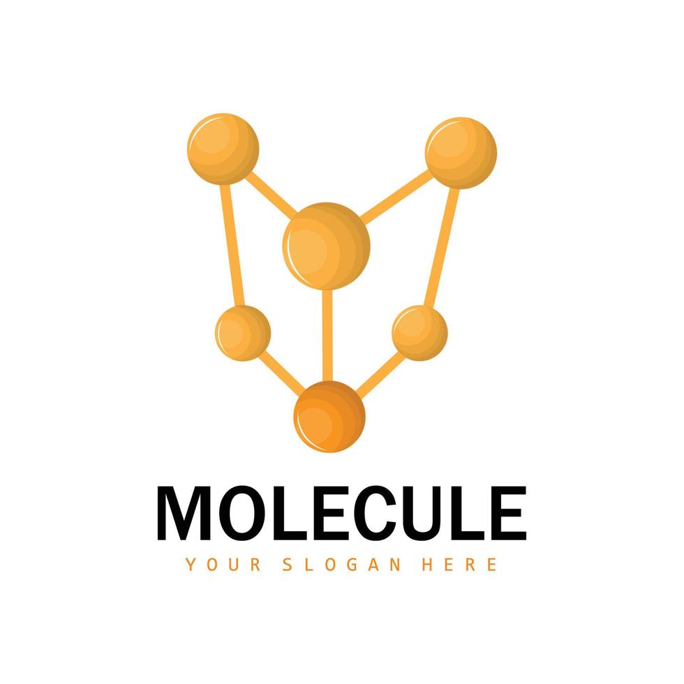 logo de neurone, création de logo de molécule, vecteur et, illustration de modèle