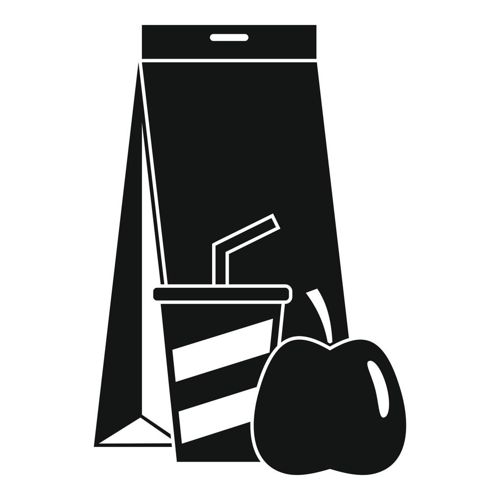 icône de panier-repas, style simple vecteur