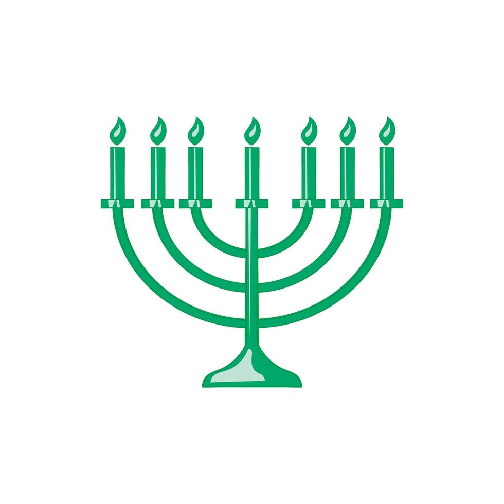 icône de la menorah en style cartoon vecteur