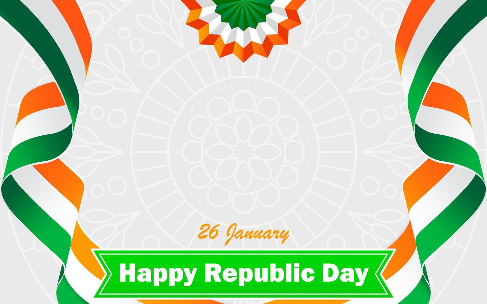 inde république jour ashoka roue 26 janvier drapeau indien pour site web bannière flyer affiche fond papier peint vecteur