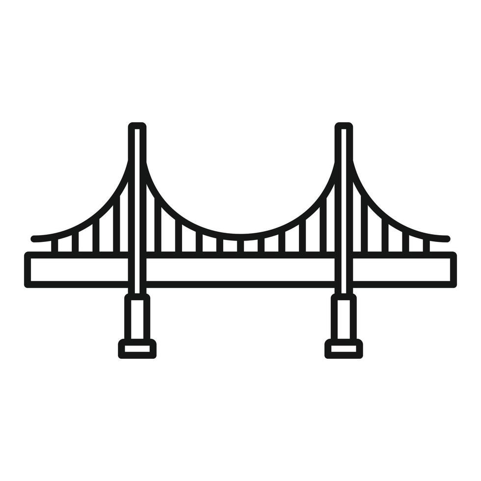 icône de grand pont métallique, style de contour vecteur