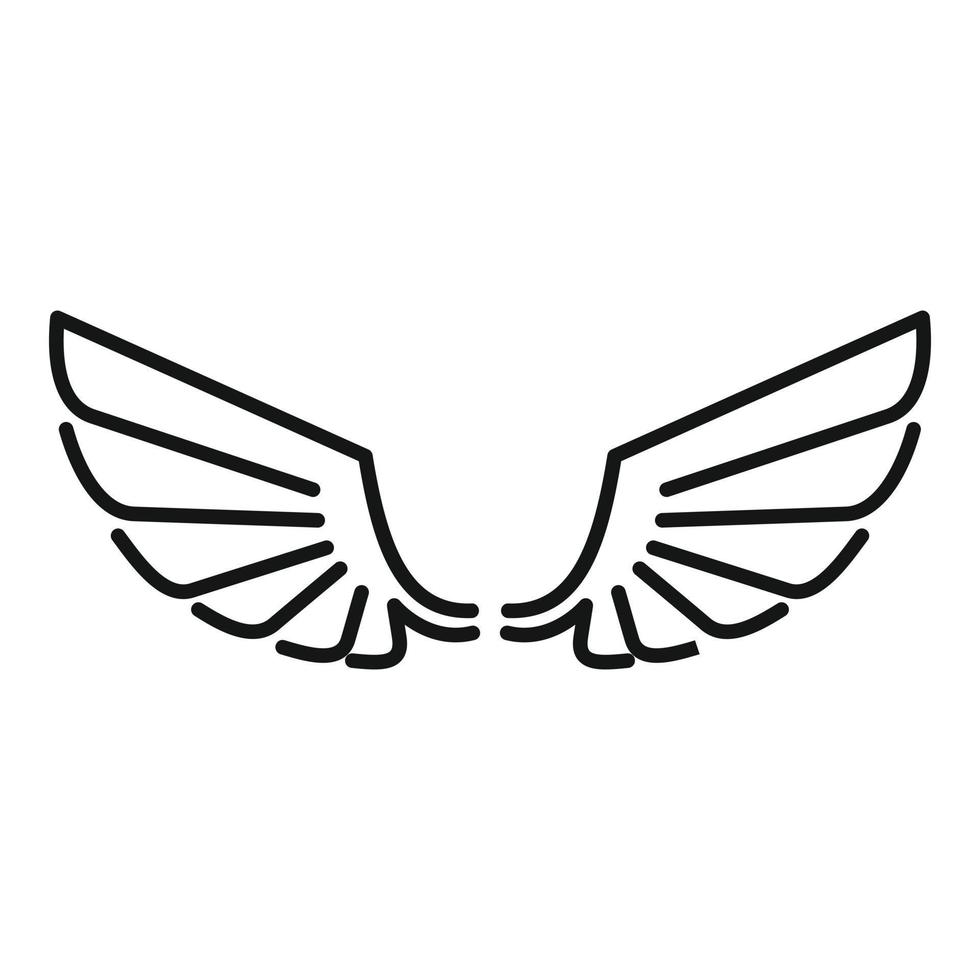 icône d'ange d'ailes, style de contour vecteur