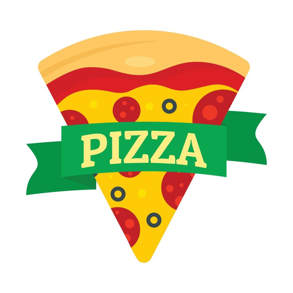 logo de tranche de pizza, style plat vecteur