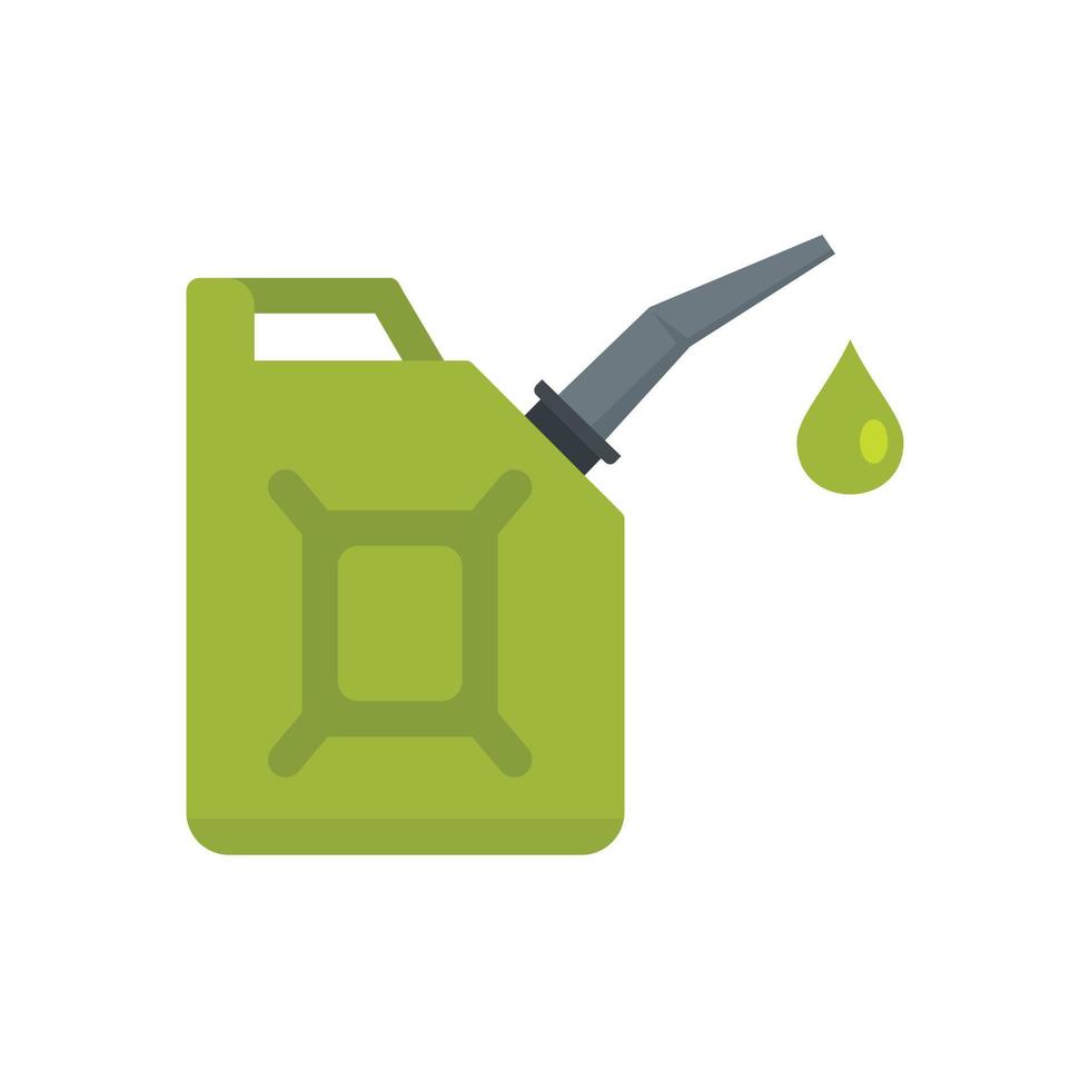 icône de bidon de biocarburant, style plat vecteur