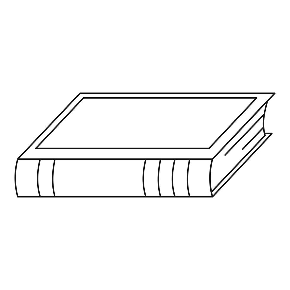 icône de livre fermé, style de contour. vecteur