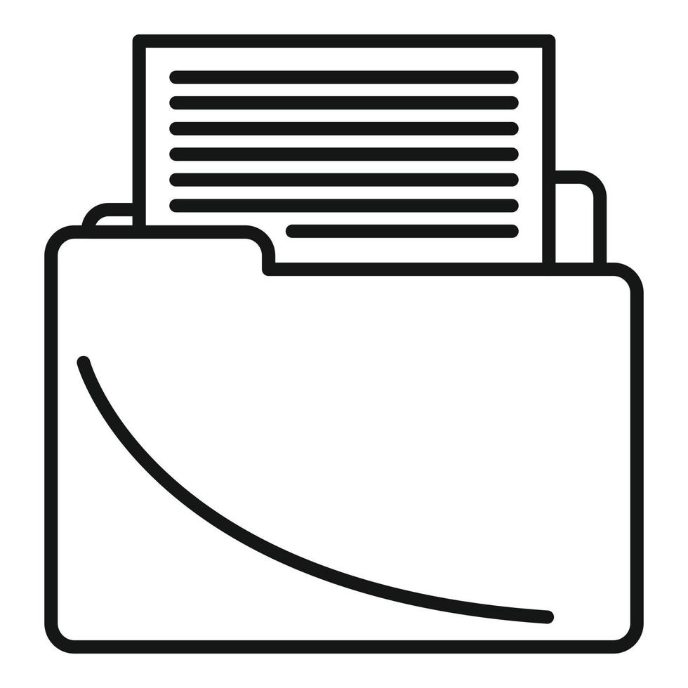 icône de modification du dossier de cours, style de contour vecteur