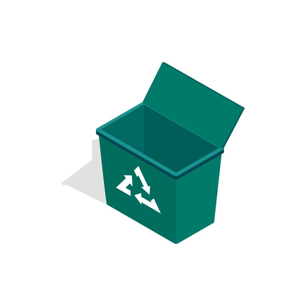 poubelle ouverte avec icône de signe de recyclage vecteur
