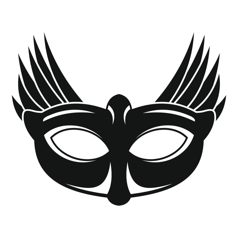 icône de masque de carnaval oiseau, style simple vecteur