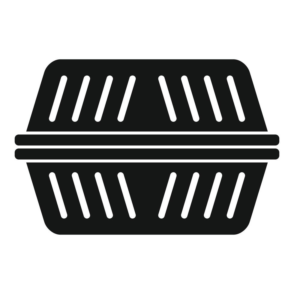 icône de boîte en plastique de stockage, style simple vecteur