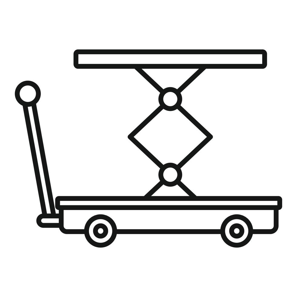 icône de chariot élévateur, style de contour vecteur