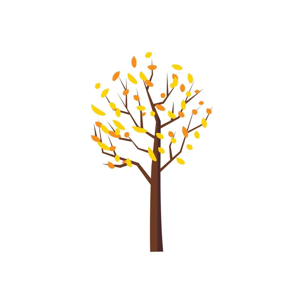 icône d'arbre d'automne, style cartoon vecteur