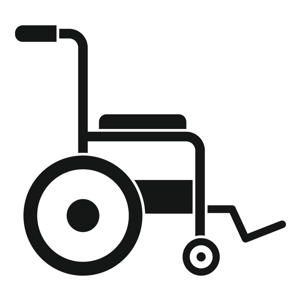 icône de fauteuil roulant patient, style simple vecteur
