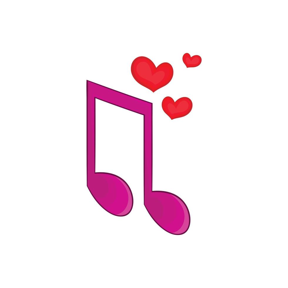 icône de la chanson d'amour, style cartoon vecteur