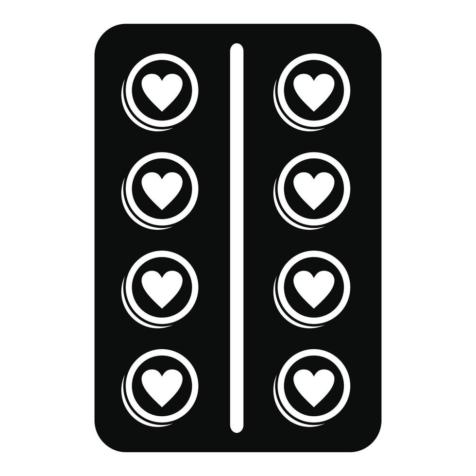 icône de pilule contraceptive, style simple vecteur