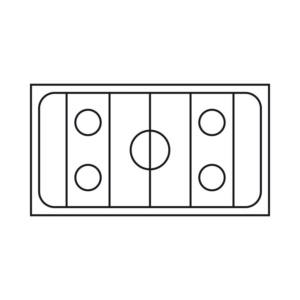icône de patinoire de hockey sur glace, style de contour vecteur