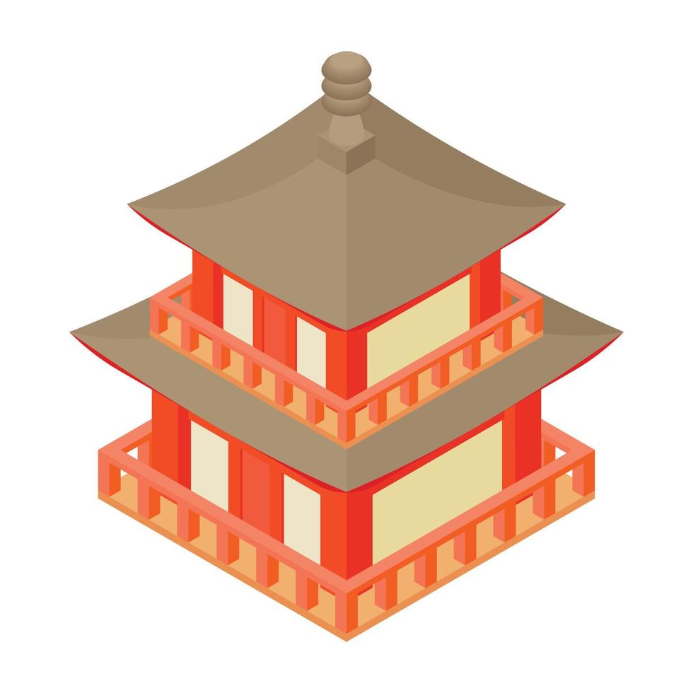 icône de la pagode, style cartoon vecteur